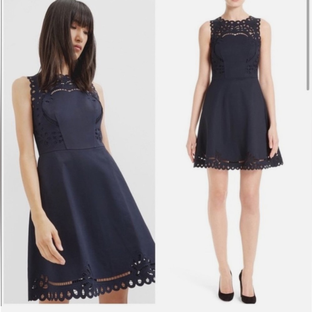 Ted Baker Navy Sleeveless A-line Mini Dress